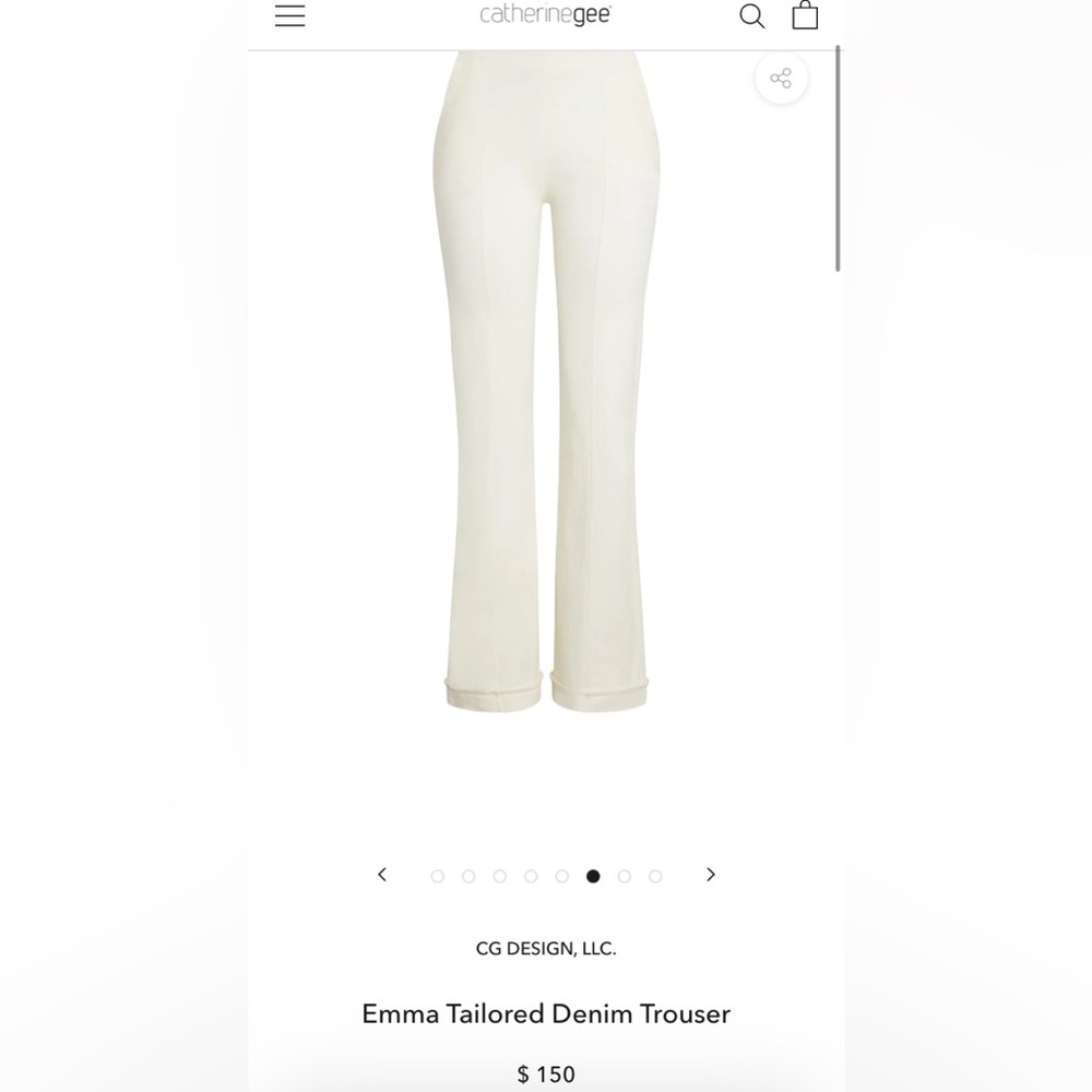Cream Structured Tailored Trousers